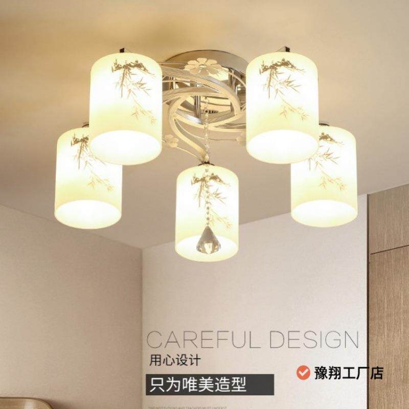 花形水晶吸顶灯具led洋气主卧室房间灯简约现代时尚个性餐厅儿童