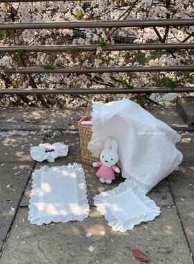 henceforth新款创意花边杯垫餐垫桌面装饰垫子小众手作布艺餐垫棉