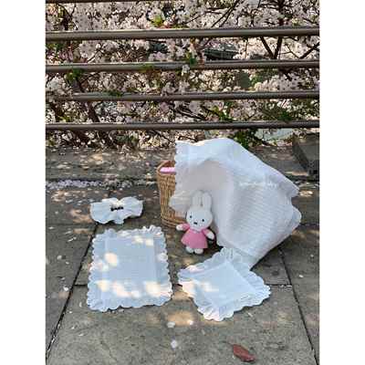 henceforth新款创意花边杯垫餐垫桌面装饰垫子小众手作布艺餐垫棉