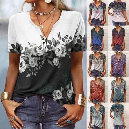 Spring Summer New Loose Casual Women's Short Sleeve Top