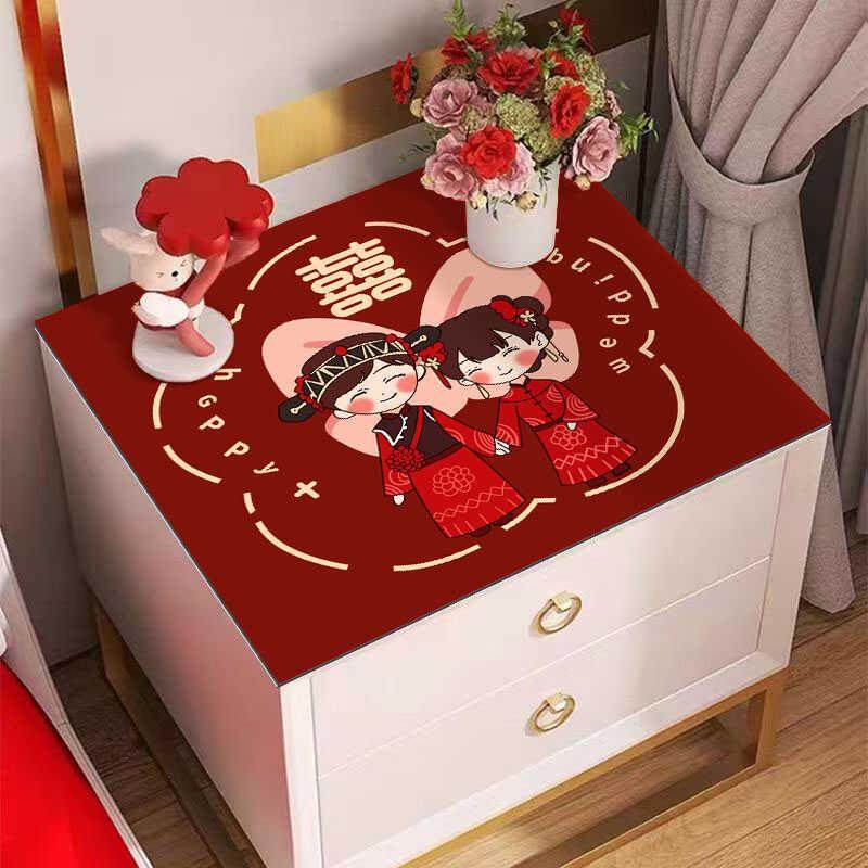 床头柜盖布结婚婚房装饰吸水桌布卧室红色喜庆吸水防尘罩喜字橡垫,居家布艺,床头柜盖布,淘宝优惠券,粉丝福利购,淘宝优惠卷