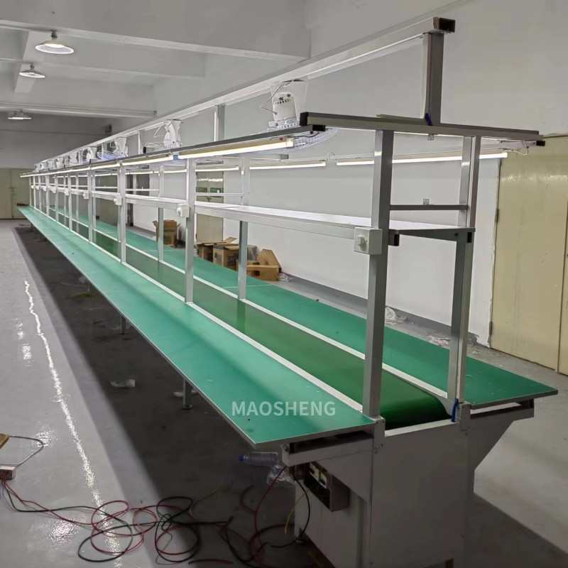 流水线输送带自动化生产线皮带输送机传送带铝材拉线防静电工作台