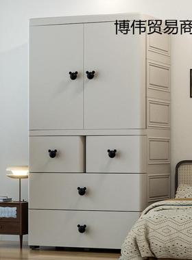 儿衣童柜70cm双纳开HBW门抽屉收柜简式易衣柜家居五斗柜储物加厚