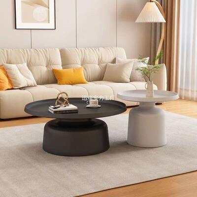 奶油风客厅家用形组茶几现代合约小户圆型沙发边几简XRMCZMLD极简