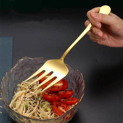 Stainless Steel Gold Korean Serving Spoon Tableware Soup Lad