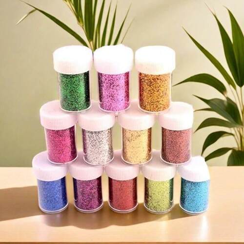 a set of toy glue golden glitter crystal powder glitter glue