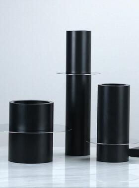 几轻奢代简约合何花器现摆件售楼处样板房客AUJ厅金桌面插花软装