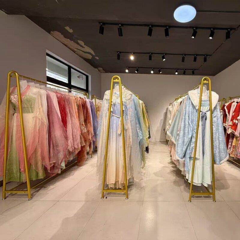金色婚纱店专用衣架照相馆衣服架子落地式礼服馆旗袍秀禾服陈列货