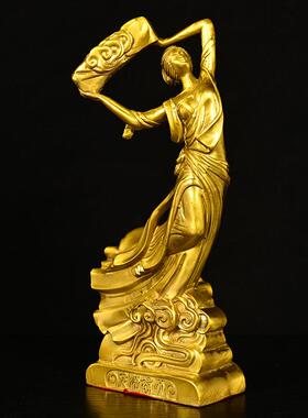 黄铜神像摆件 铜女娲补天 家居办公桌面装饰创意礼品工艺品