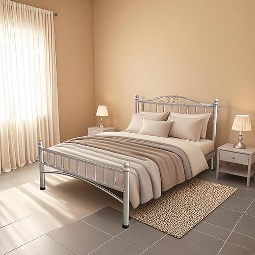 加厚304不锈钢大管单弯花管1.5米1.8米单人双人出租房公寓铁艺床