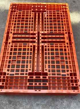 蓝色橙色1200*800*135带挂钩田字塑胶托盘 ESD塑料栈板带挂钩卡板