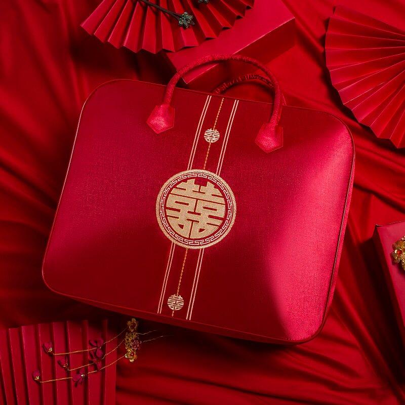 结婚四件套包装袋手提加厚津布超大喜庆陪嫁空调夏被棉被收纳袋