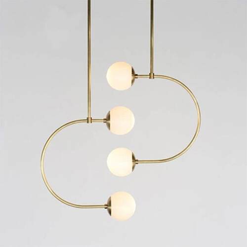 直销新款简约后现代铁艺吊灯创意客厅餐厅卧室艺术服装店灯奶白玻