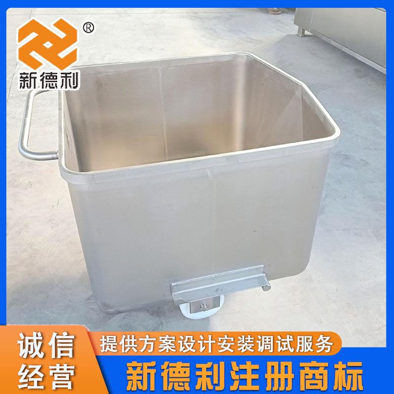 不锈钢食品厂物料周转车商用丸子馅盛装小料车小型移动手推桶车