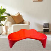 茶几设计师创意茶桌款 艺术ins奢红红色网风异形不规则奶油简约轻