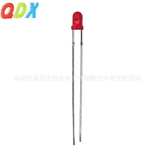 F3/3mm红发红 加长脚 53mm 圆头高亮灯珠 LED直插发光二极管