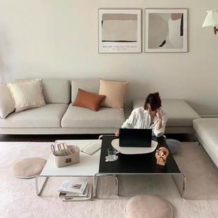 B20拉齐奥咖啡茶几ins中古风不锈钢组合方形茶几简约金属钢管方形