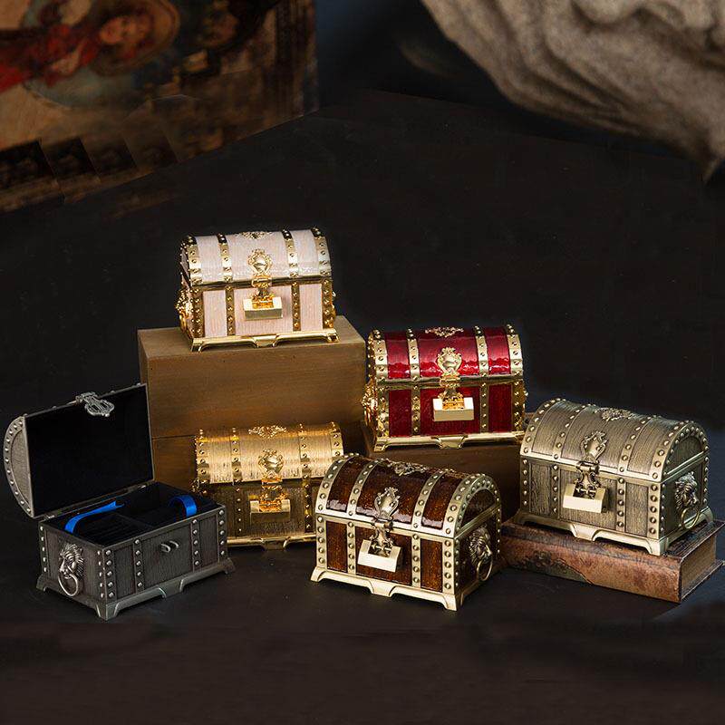 欧式复古喜庆红色 百宝箱首饰盒收纳饰品盒结婚礼品婚庆道具摆件