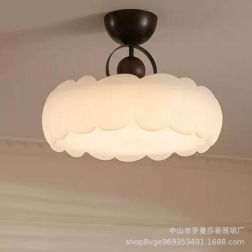 卧室吸顶灯中古奶油风主卧公主房全光谱灯具现代简约led书房