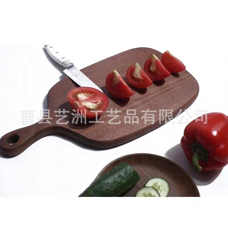 黑胡桃木质粘板实木托盘双面可用木质砧板户外野餐便携芝士奶酪板