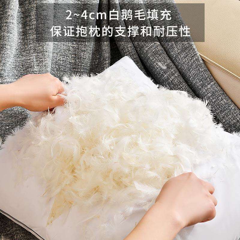 羽绒抱枕芯腰靠垫内胆芯白鹅毛枕头蓬松柔软正方形轻奢床头靠背芯