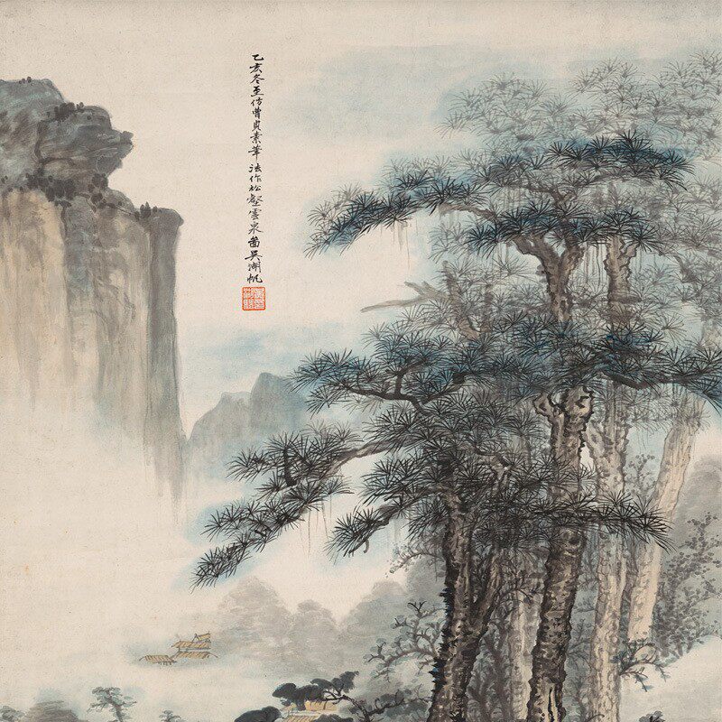 帆字画装术微YL201901喷复制书艺画礼品工笔画吴湖山水风景国画裱