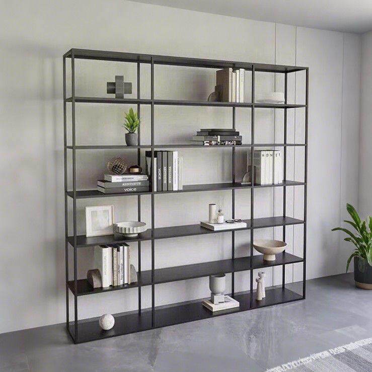 现代简易铁质储物架隔断多层样品展示架落地式书架办公储物架