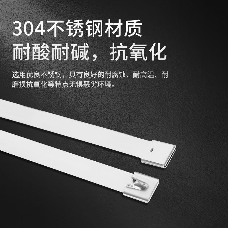 304不锈钢扎带19MM宽船用户外捆绑带固定束线大号自锁扎带
