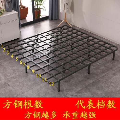 ft全铁架折叠床架子排骨架加厚龙骨架1.5床架1.8米床板支撑架可定
