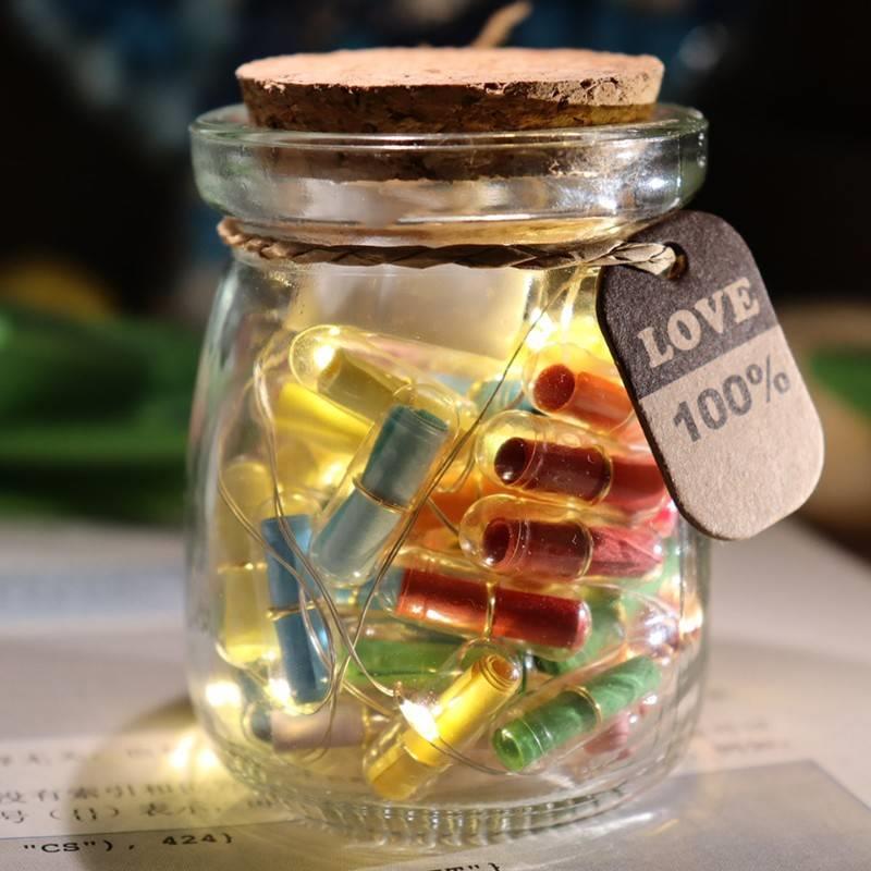 胶囊情书DIY手工许愿瓶星星瓶送朋友914男生日走礼的物心胶囊情话