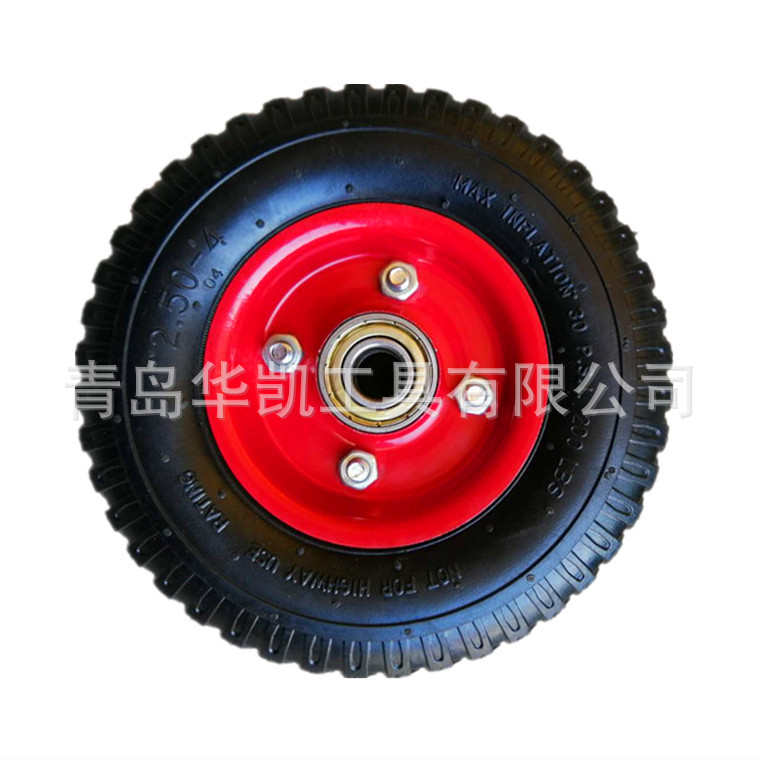 250-4充气轮8寸 8寸仓库车划线机轮  2.50-4工业支架万向定向脚轮