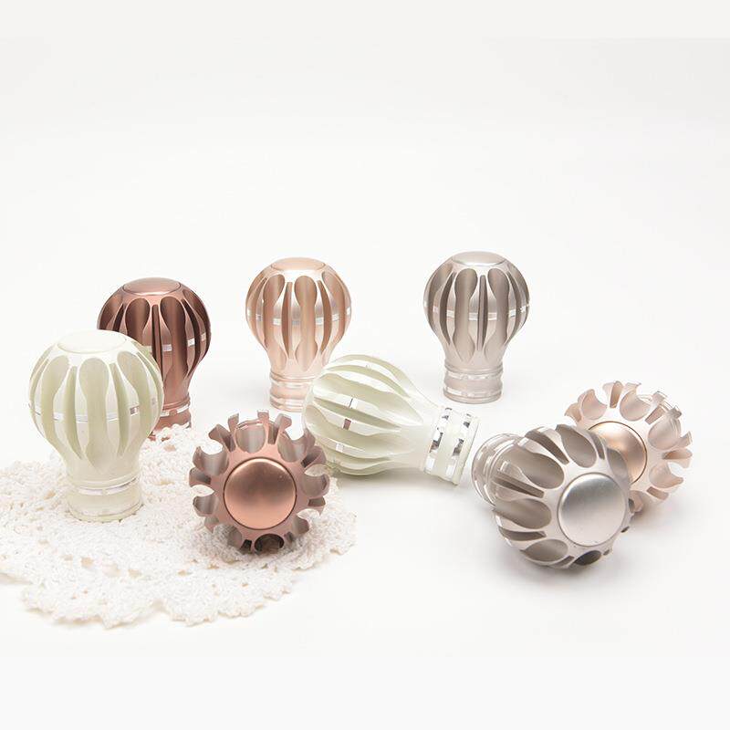 罗马杆装饰头加厚堵头铝合金窗帘杆头配件固定头子封口