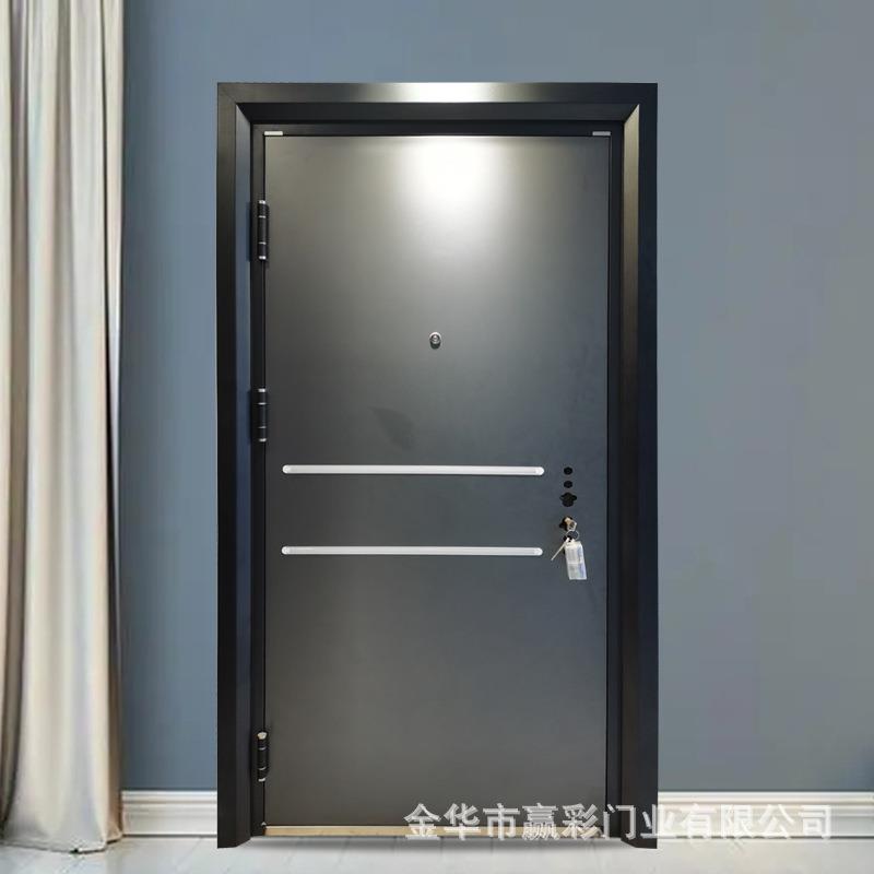别墅锌合金防盗门推拉式双色简约家用门入户门内置龙骨进户门工厂