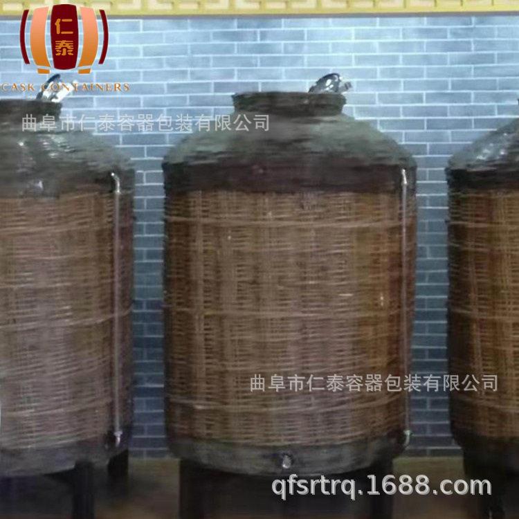 条编木酒海 酒容器木质传统酒桶厂家 无内胆条编酒海展示