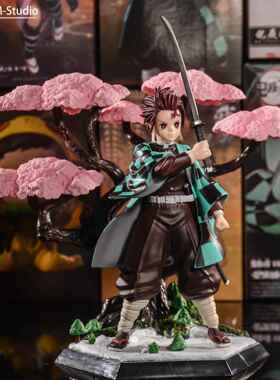 新款鬼灭之刃GK魔灶门祢豆子摆炭郎蝴蝶忍我妻善逸方手办治模型件