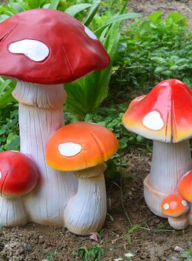 彷真蘑菇摆件田园风格花园别墅摆设庭院园林装饰工艺场景小品甩卖