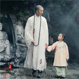 新款古代男士尚武僧古十八海罗汉少林方丈法白色和尚写和真演出服