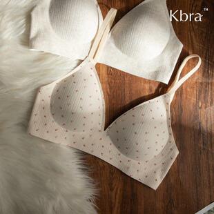爆款 运动无钢圈小胸聚拢内衣女 碎花三角杯文胸2025新款 Kbra法式