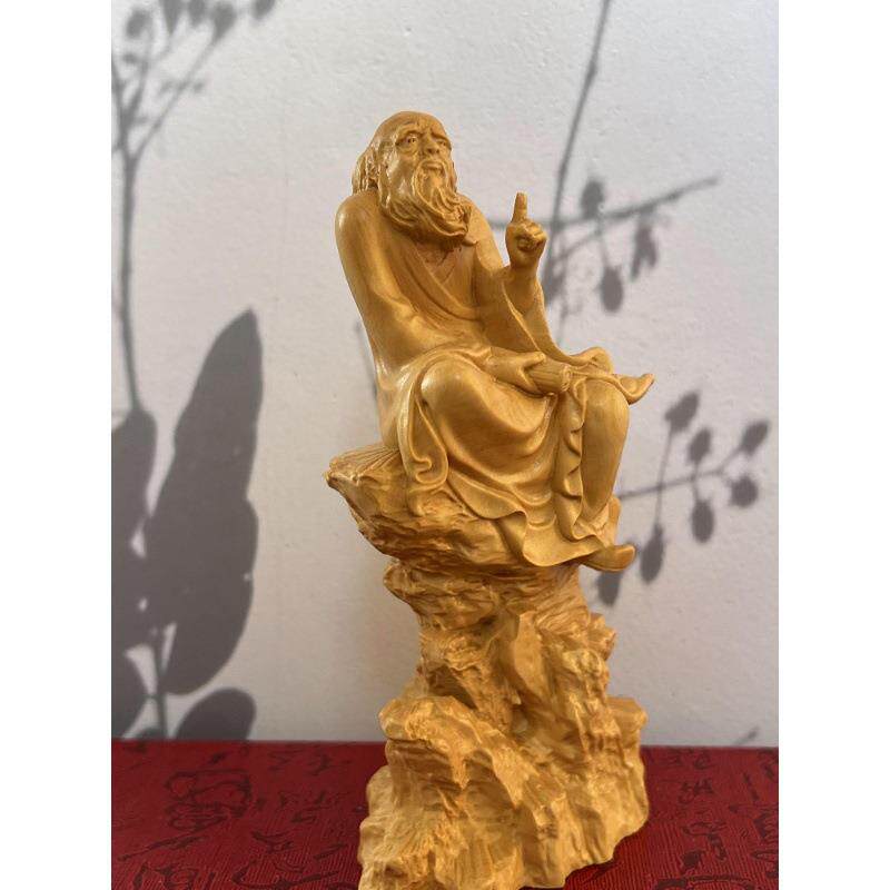乐清小叶黄杨木雕一指问天老子摆件家居实木装饰摆件手把件工艺品