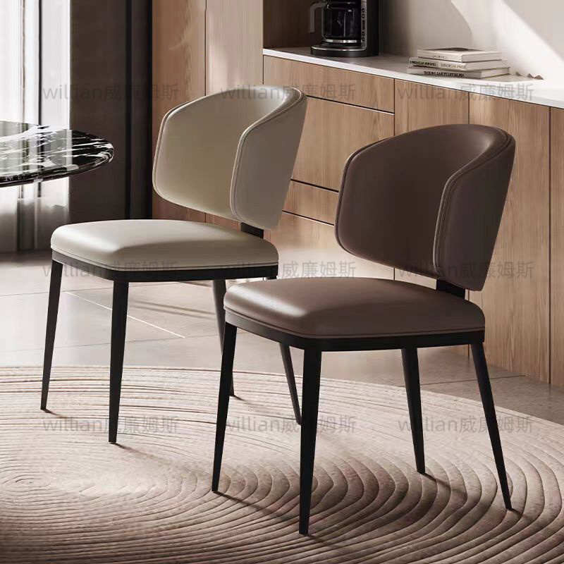 意式极简餐椅北欧椅子现代简约家用靠背椅轻奢高级感餐桌椅设计师