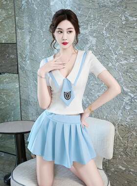 女装显瘦小个子夜店jk制服套装超短裙学生装新款级感拼接连衣裙