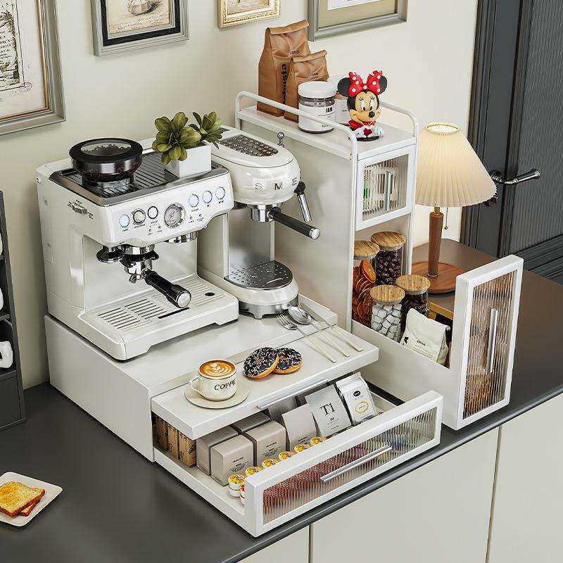 厨房加厚金属咖啡机置物架台面多功能放调味料吧台油壶双层收纳架