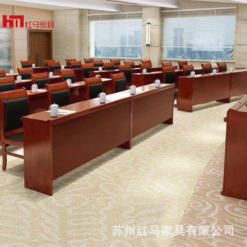 会议条桌长方形培训桌木质油漆条形桌开会双人桌会场桌椅组合