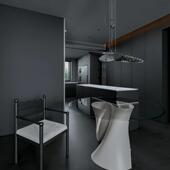 法式 复古实木餐椅家用设计师软包扶手单人椅客厅网红中古风靠背椅