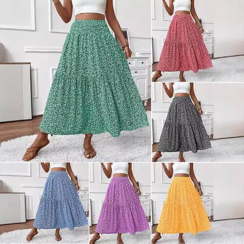 Women Floral Print Skirt Casual Bohemian Fitted Seasons