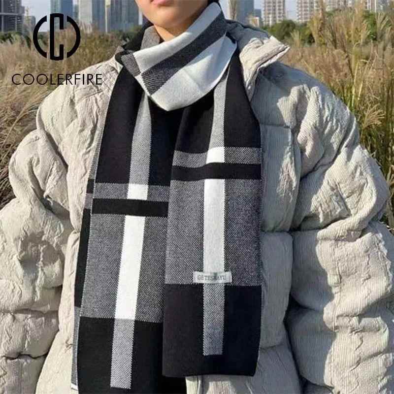 Checkered Scarf Winter Men Keep Warm Scarf Casual Fashion Br