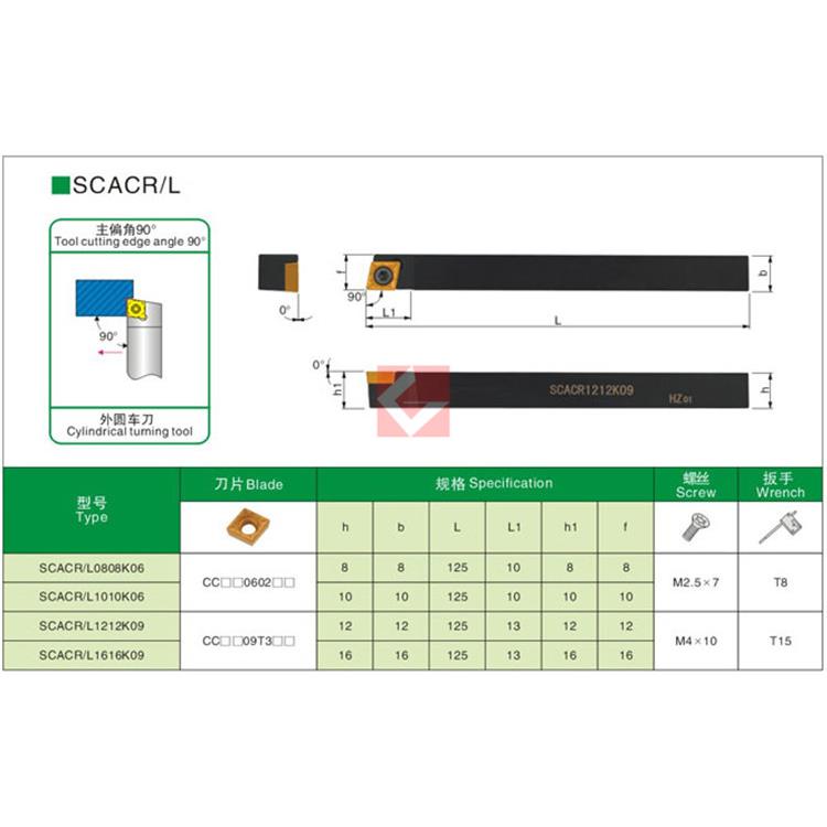 90度数控外圆车刀杆螺钉式 SCACR/SCACL 1010K06 1212K09 1616K09