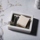 304不锈钢肥皂盒大理石香皂盒沥水肥皂托北欧创意香皂盘双层皂碟