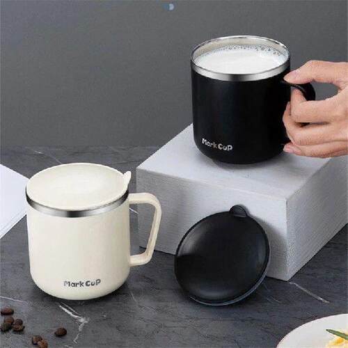 350ml Coffee Mug with Lid Double Wall Stainless Steel