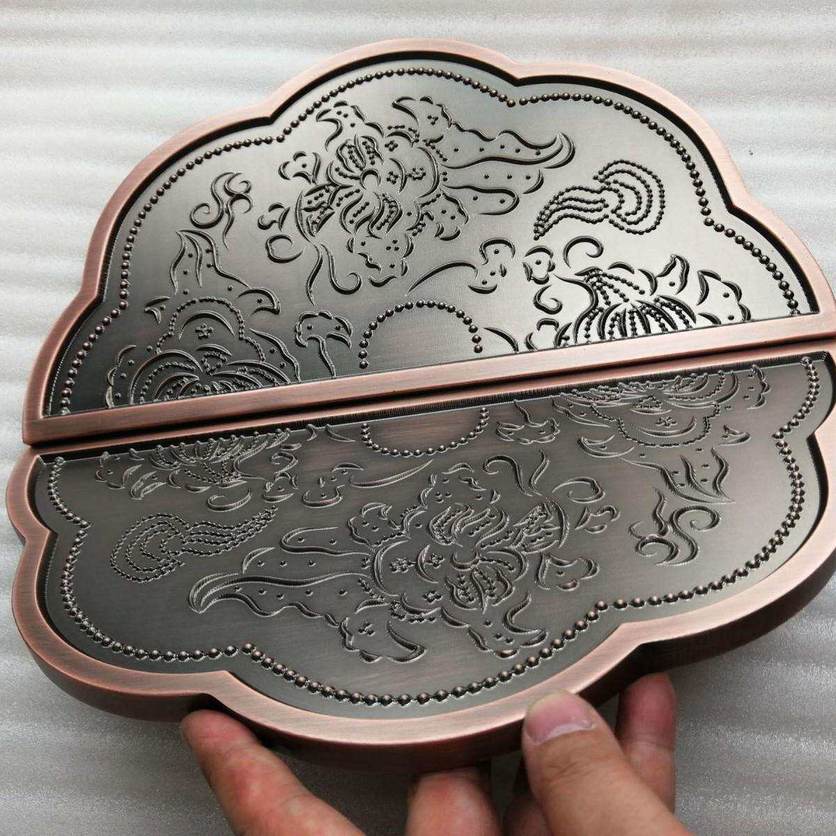仿古铜大拉手玻璃门把手豪华 新中式家装五金拉手雕花橱柜把手
